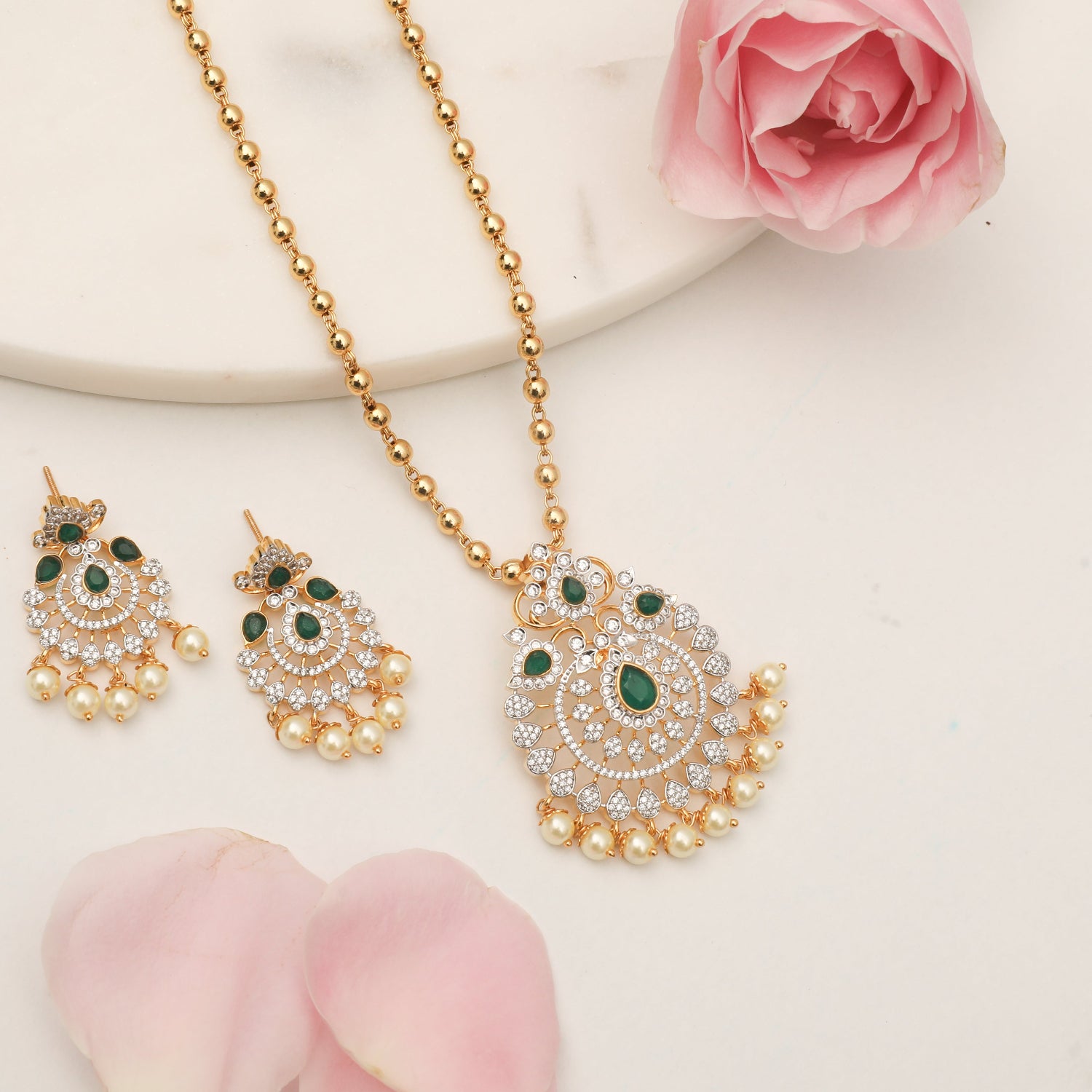 Pendants Cora CZ Silver Pendant Set