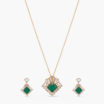 Pendants Emerald Sparkle CZ Silver Pendant Set