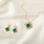 Pendants Emerald Sparkle CZ Silver Pendant Set