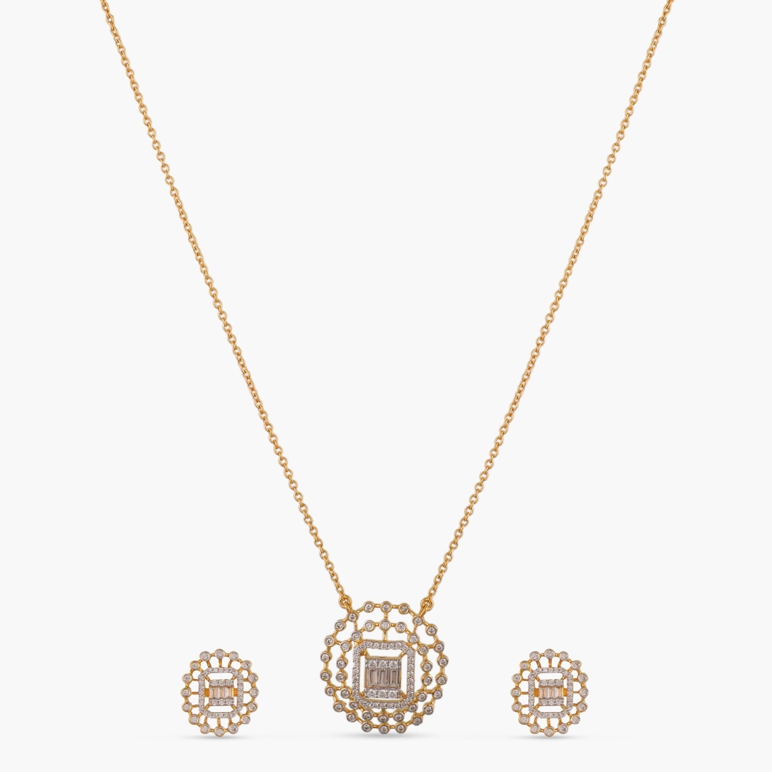 Pendants Halo Shine CZ Silver Pendant Set