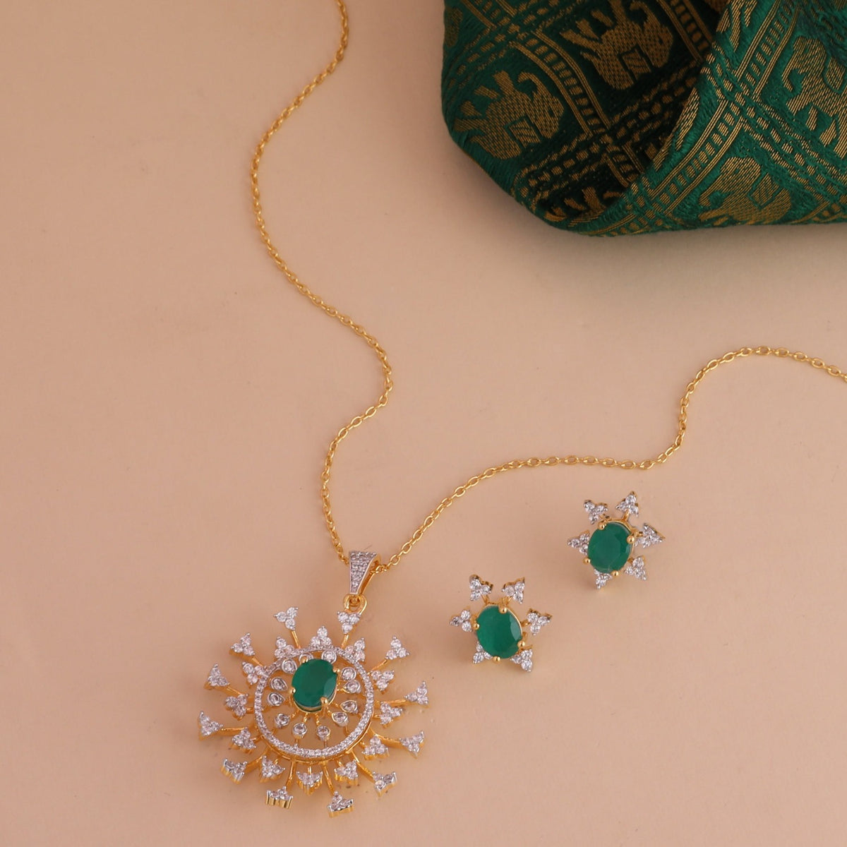 Celeste CZ Silver Pendant Set