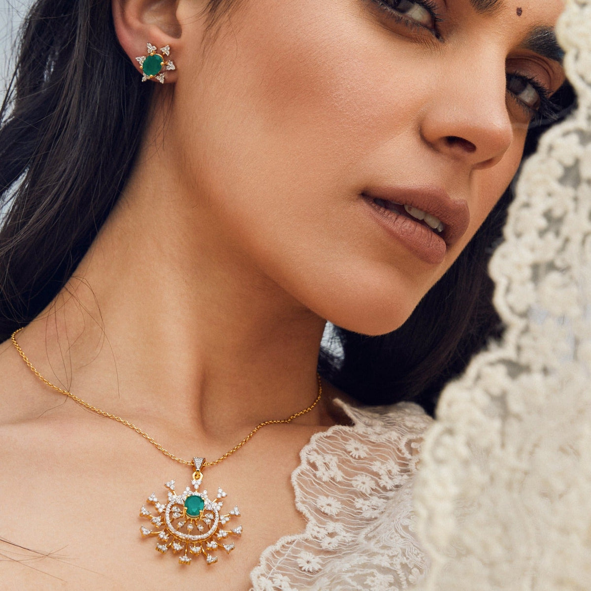 Pendants Celeste CZ Silver Pendant Set