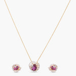 Pendants Ruby Rose CZ Silver Pendant Set