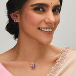 Pendants Ruby Rose CZ Silver Pendant Set