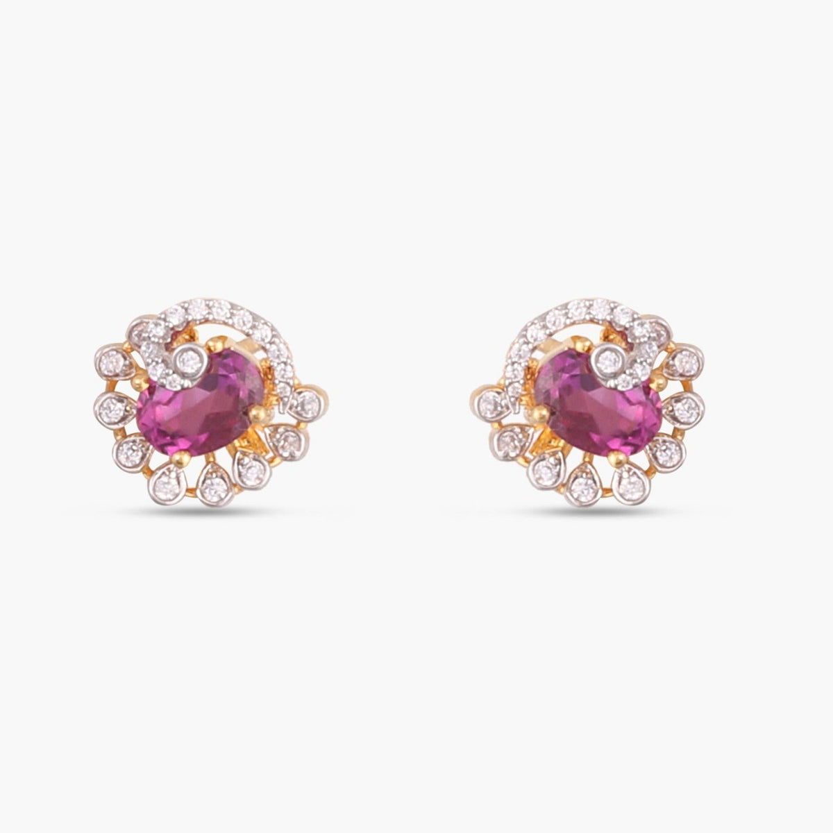 Pendants Ruby Rose CZ Silver Pendant Set