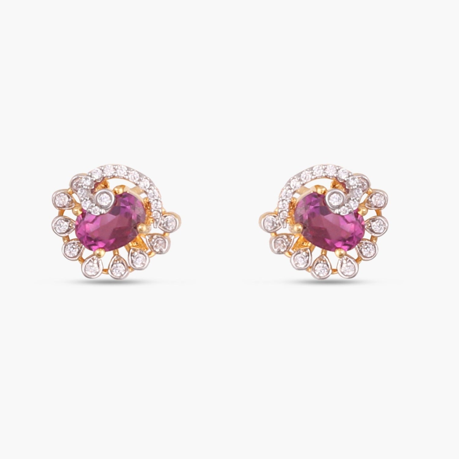 Pendants Ruby Rose CZ Silver Pendant Set