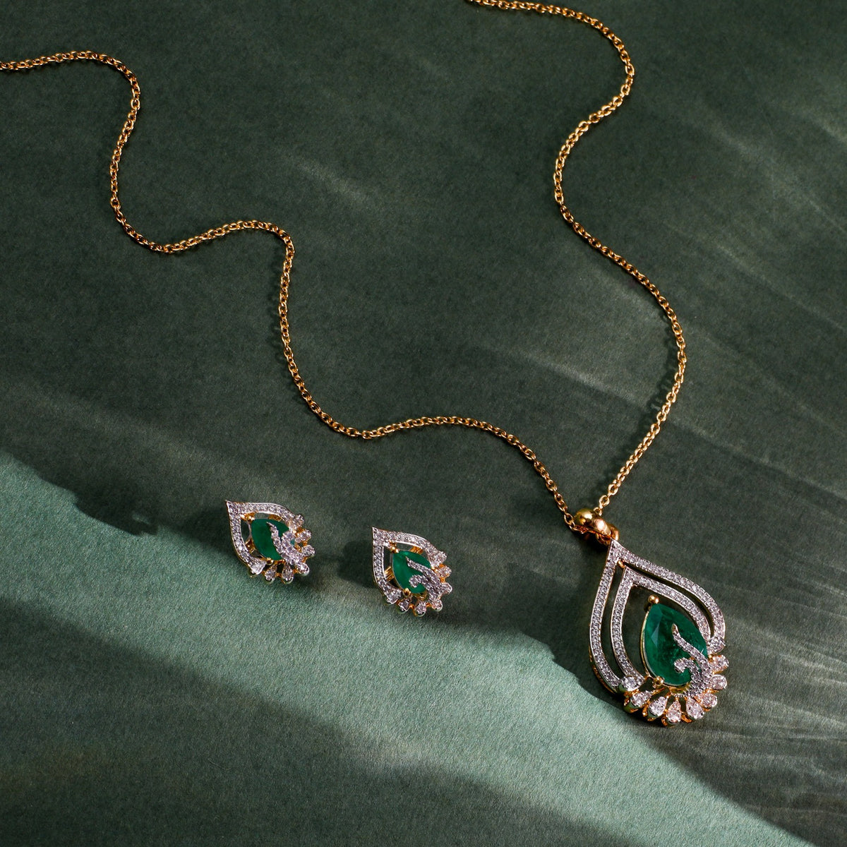 Elysian Elegance CZ Silver Pendant Set