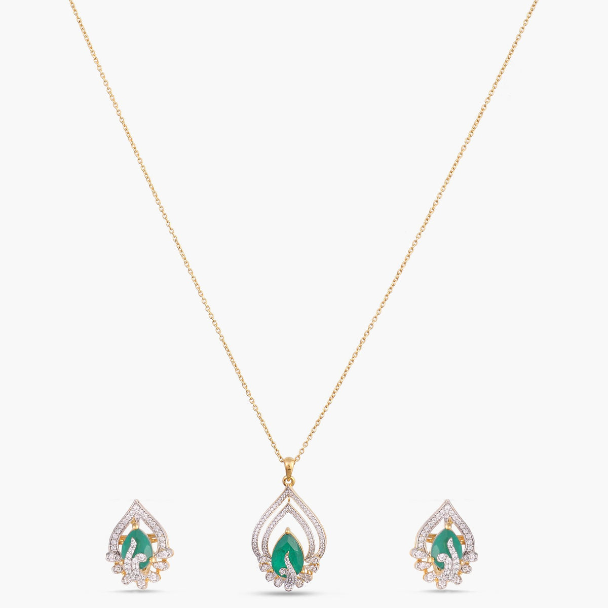 Elysian Elegance CZ Silver Pendant Set