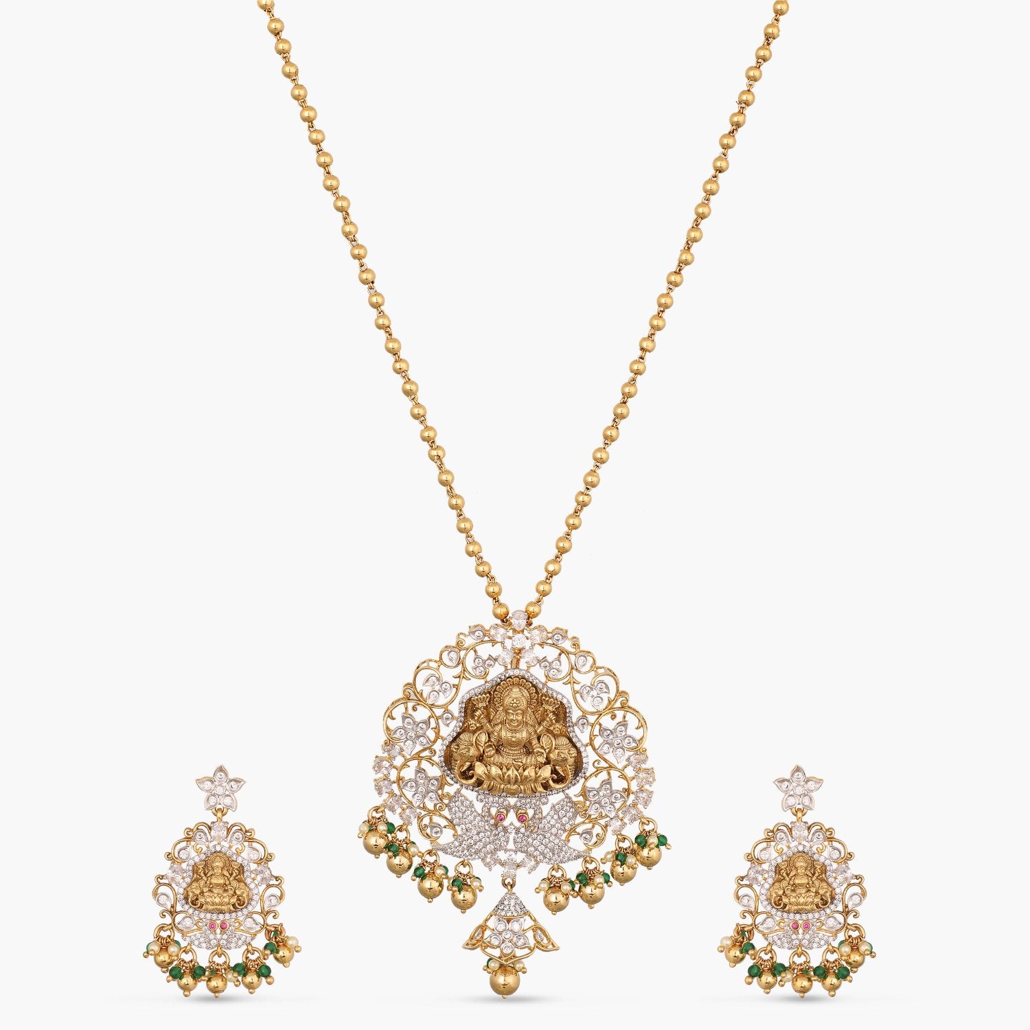 Vibha Antique CZ Silver Pendant Necklace