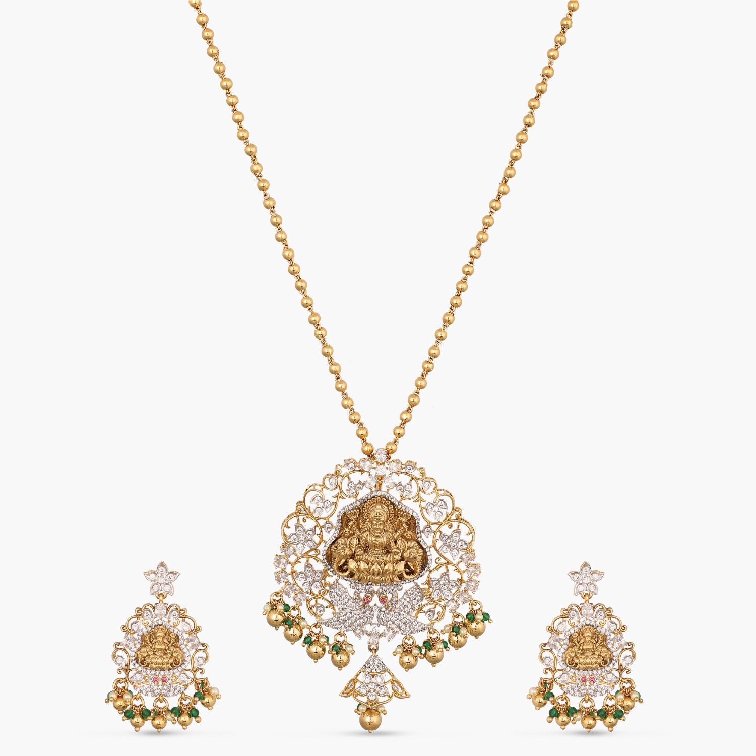 Pendants Vibha Antique CZ Silver Pendant Set