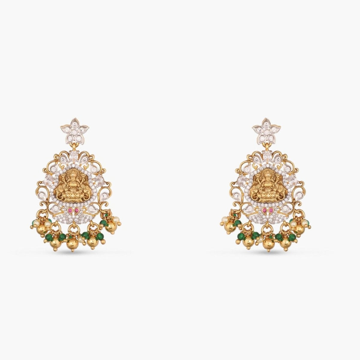 Vibha Antique CZ Silver Pendant Set