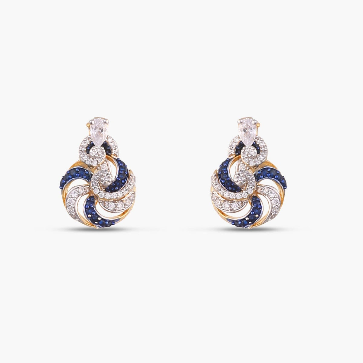 Pendants Sapphire Swirl CZ Silver Pendant Set