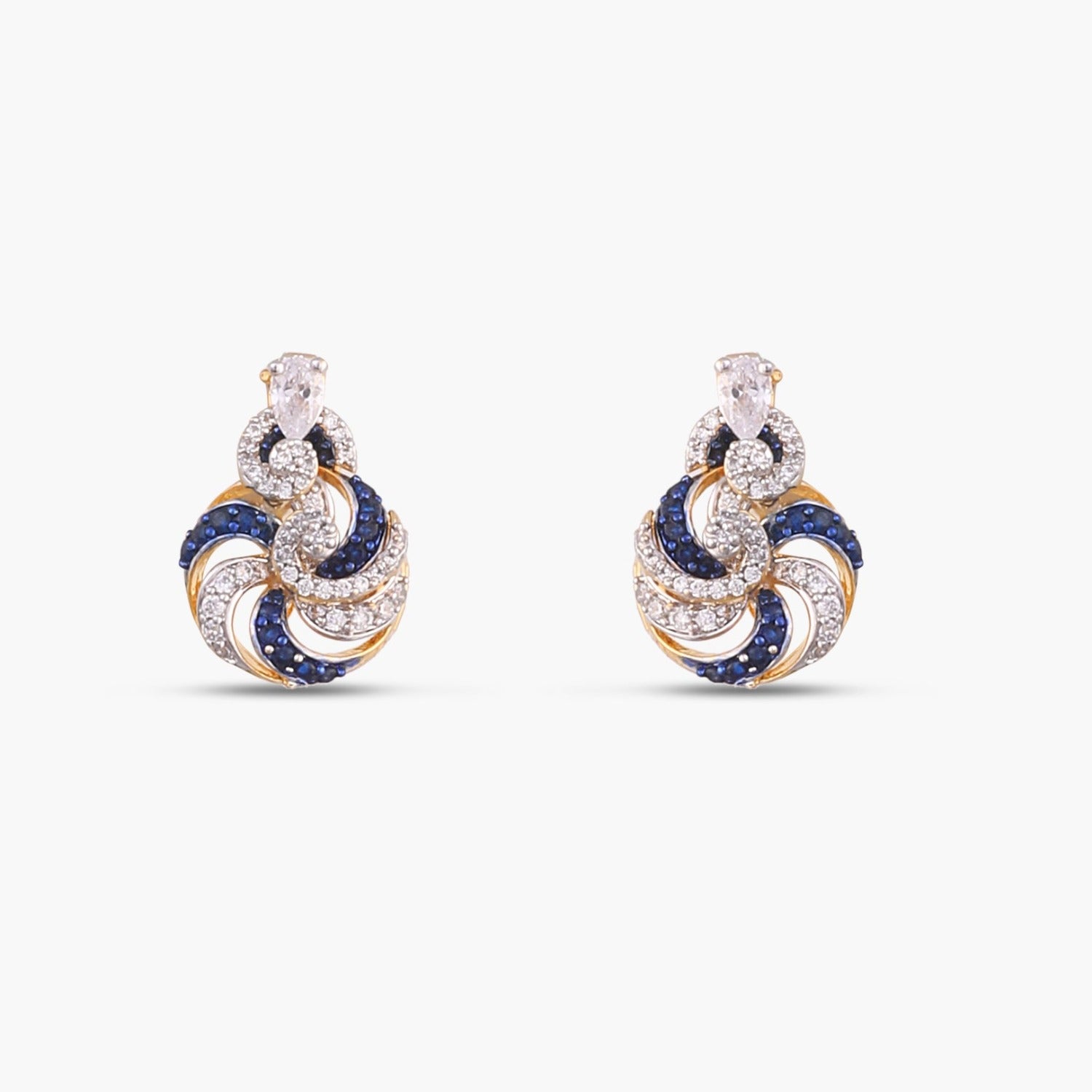 Pendants Sapphire Swirl CZ Silver Pendant Set