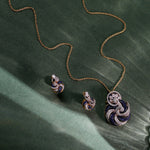 Pendants Sapphire Swirl CZ Silver Pendant Set