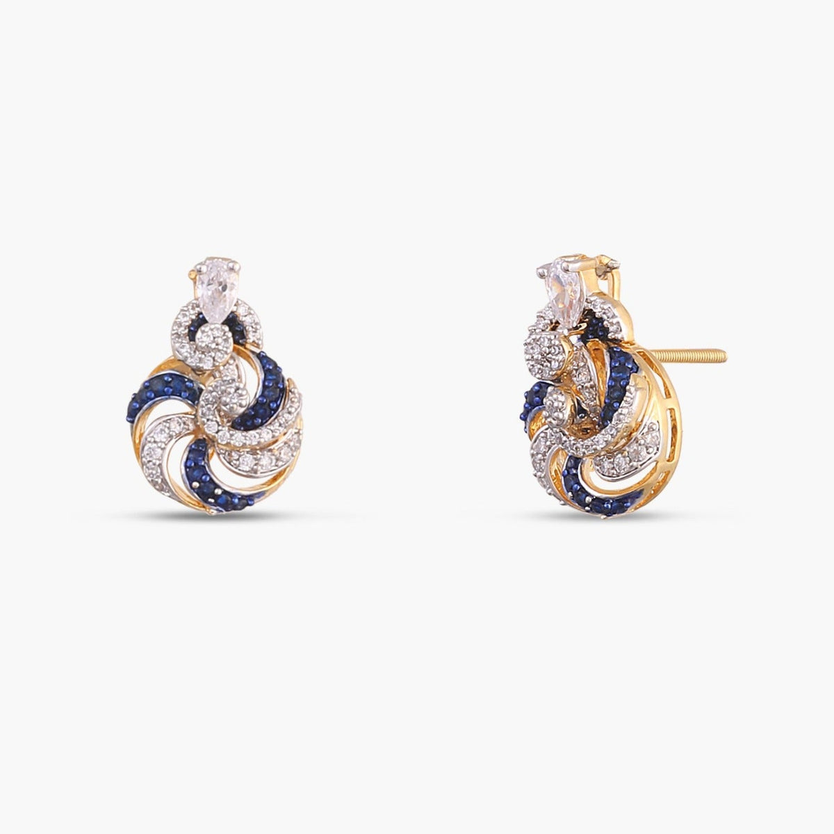 Pendants Sapphire Swirl CZ Silver Pendant Set