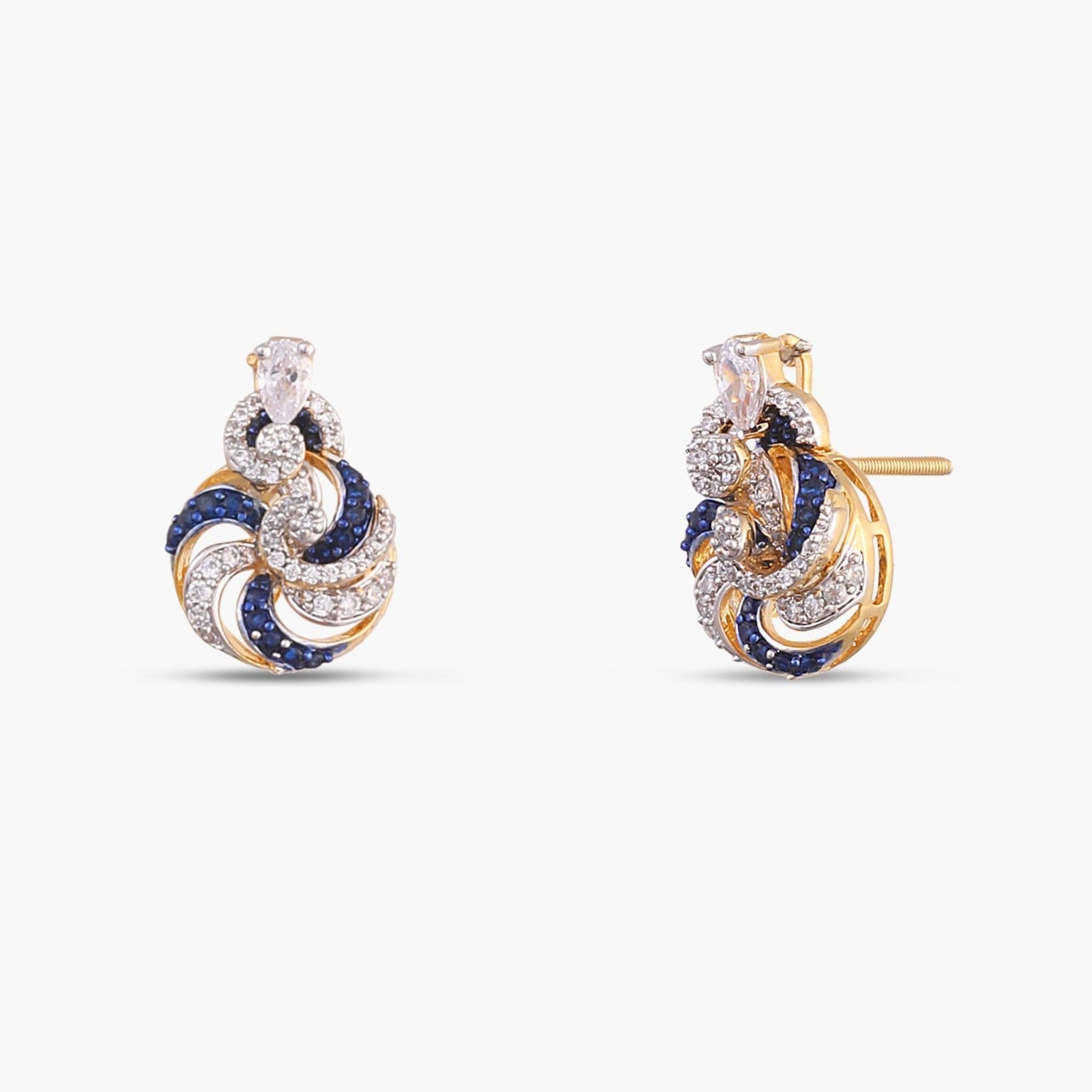 Pendants Sapphire Swirl CZ Silver Pendant Set