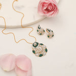 Pendants Peacock Majesty CZ Silver Pendant Set