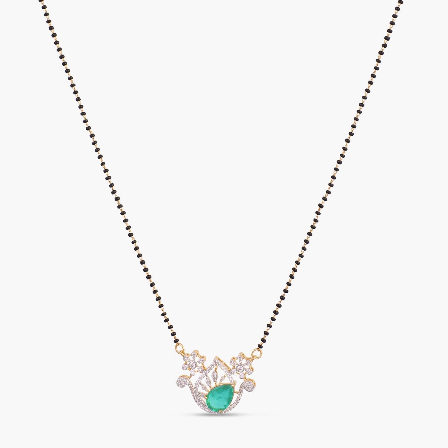 Pendants Emerald Essence CZ Silver Mangalsutra