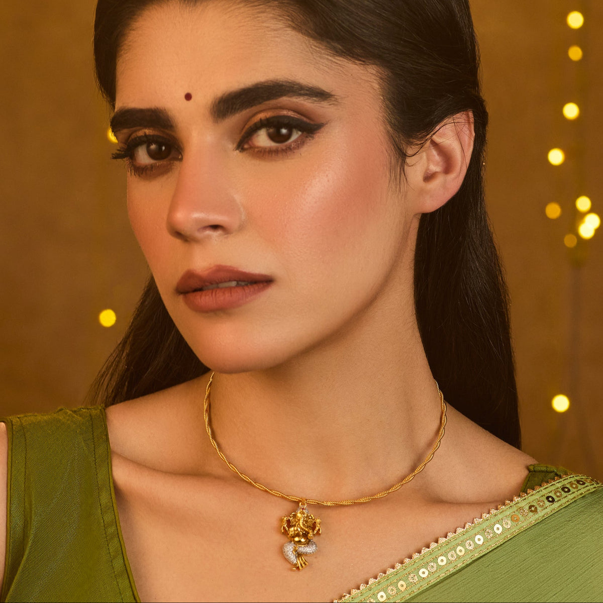 Vinayaka Antique Silver Pendant Necklace