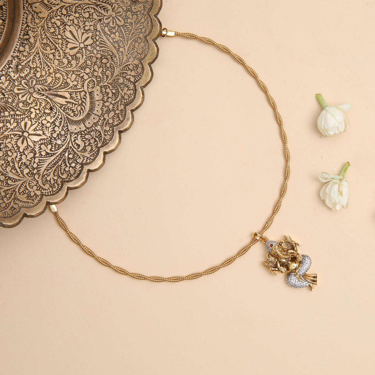 Vinayaka Antique Silver Pendant Necklace