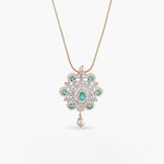 Pendants Nivriti Green & White CZ Silver Pendant Necklace