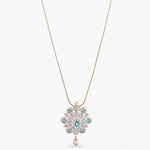 Pendants Nivriti Green & White CZ Silver Pendant Necklace