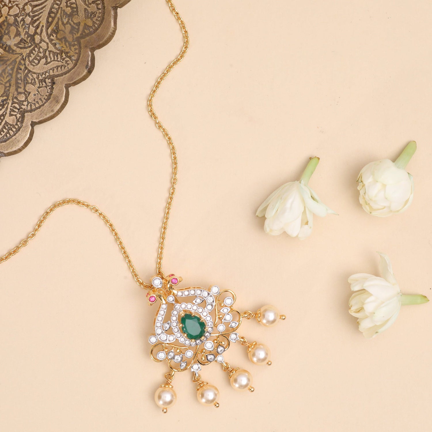 Pendants Aisha CZ Silver Pendant Necklace