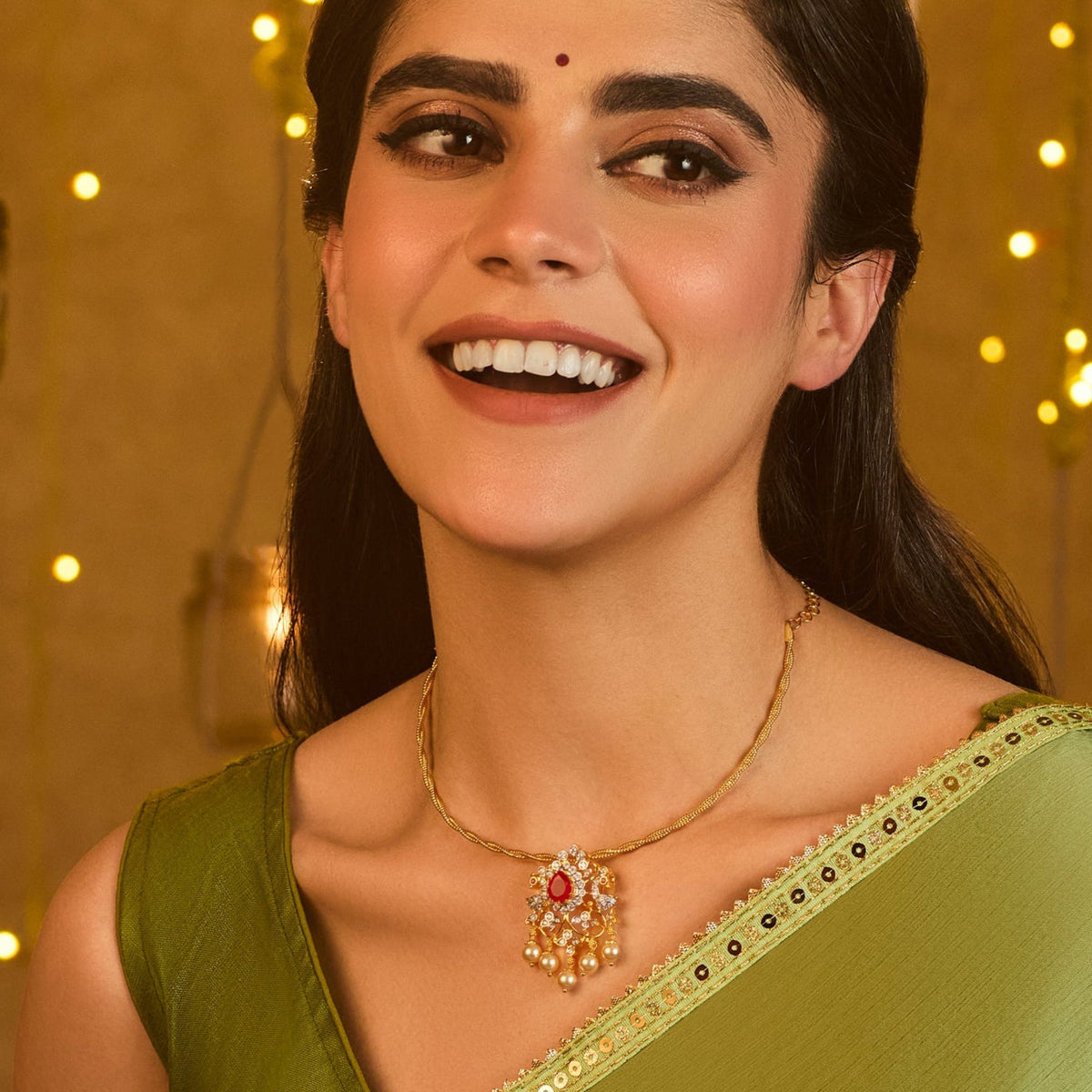 Mrunal CZ Silver Pendant Necklace