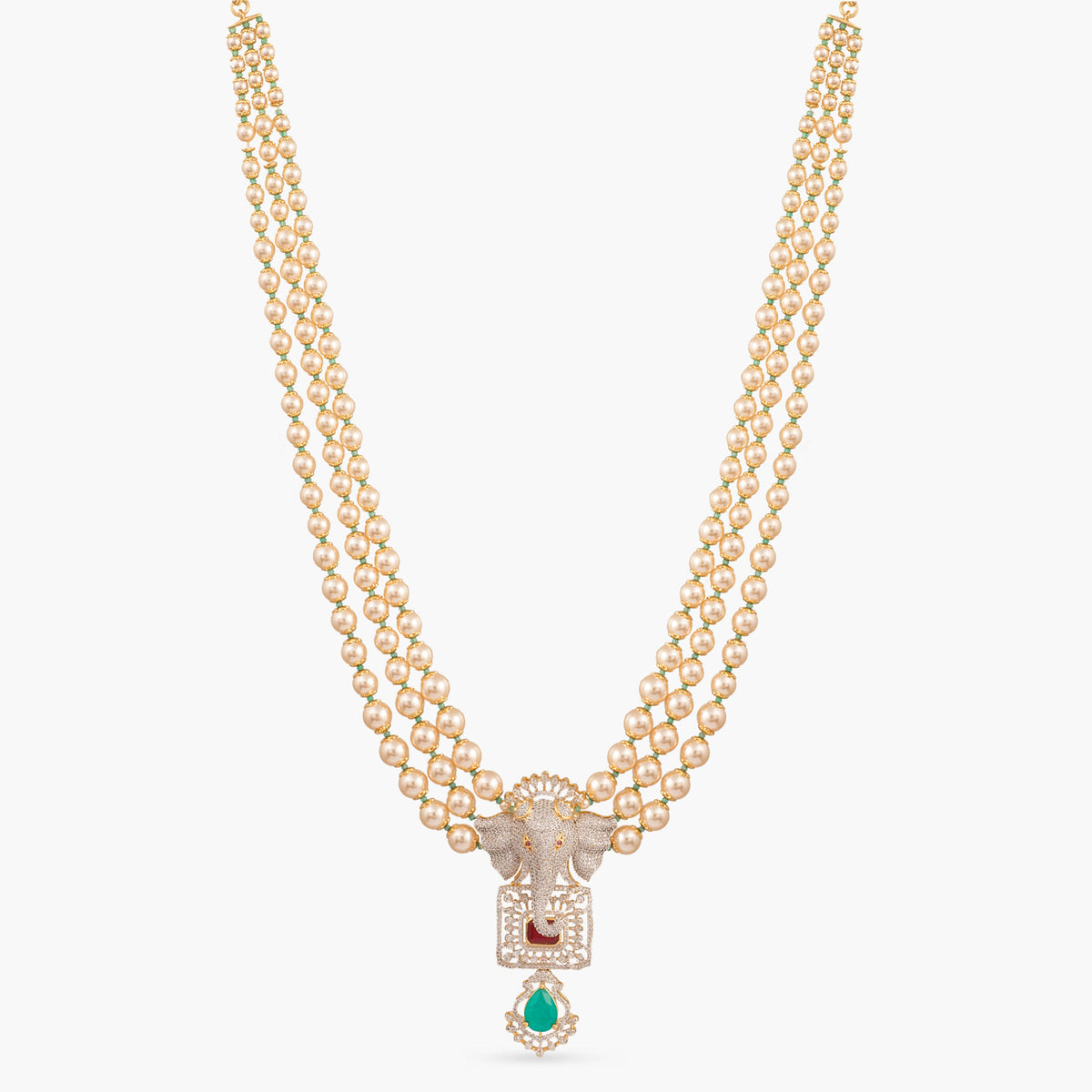 Kavya Layered CZ Long Silver Necklace