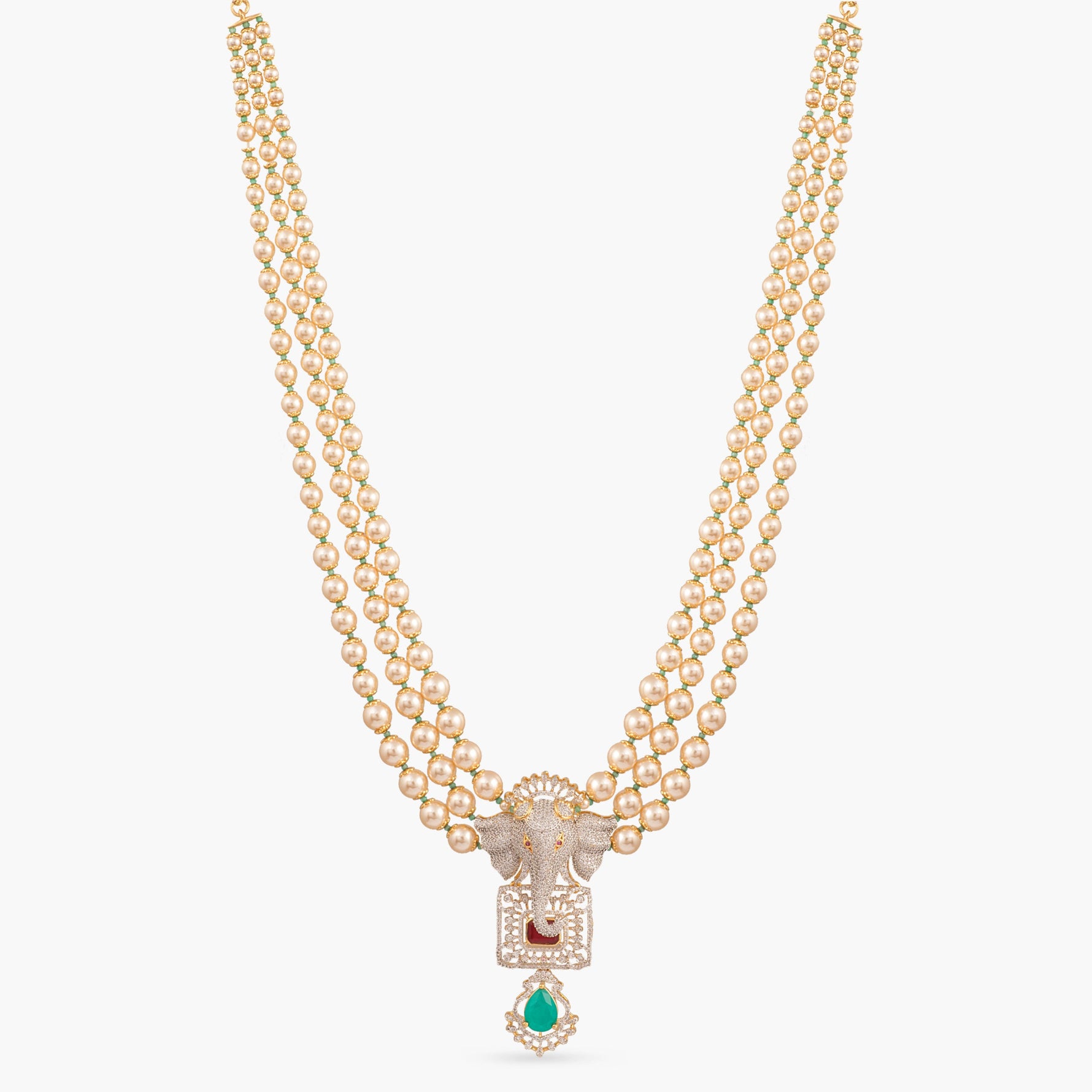 Kavya Layered CZ Long Silver Necklace