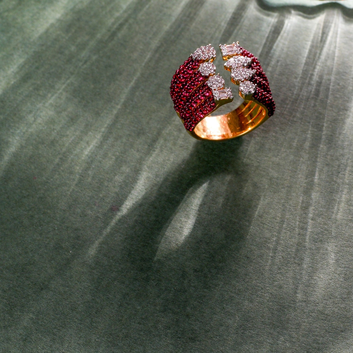 Finger Ring Celestial Fusion CZ Silver Cocktail Ring