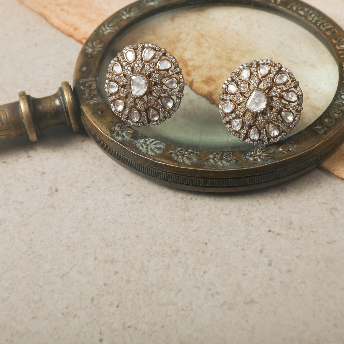 Earrings Floral Brilliance Silver Stud Earrings
