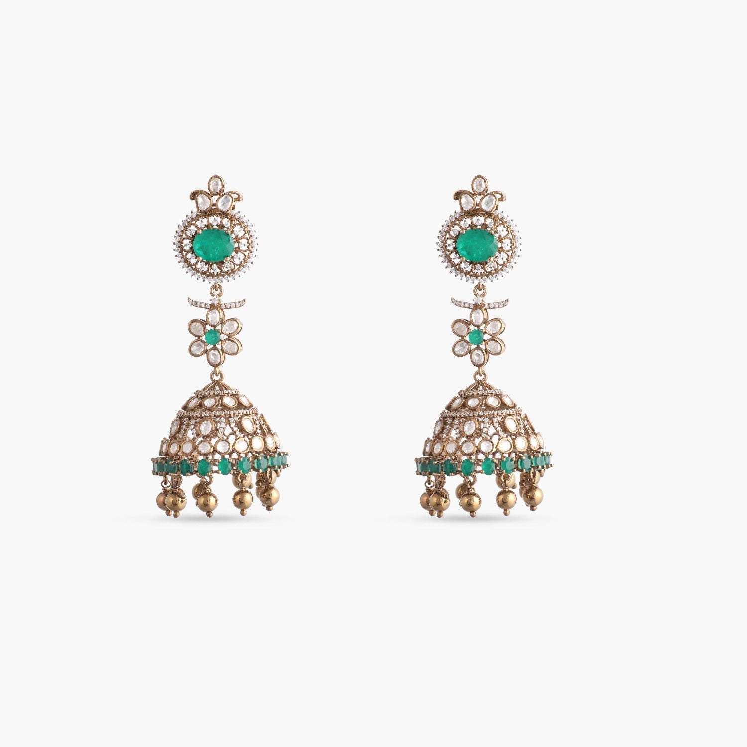 Earrings Urmila Moissanite Silver Jhumkis