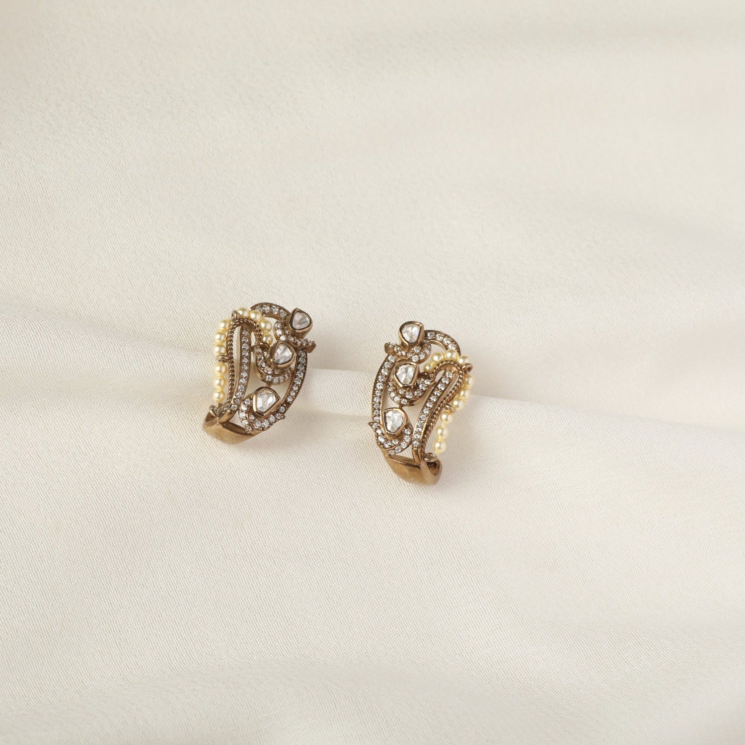 Simple Moissanite Silver Huggie Earrings