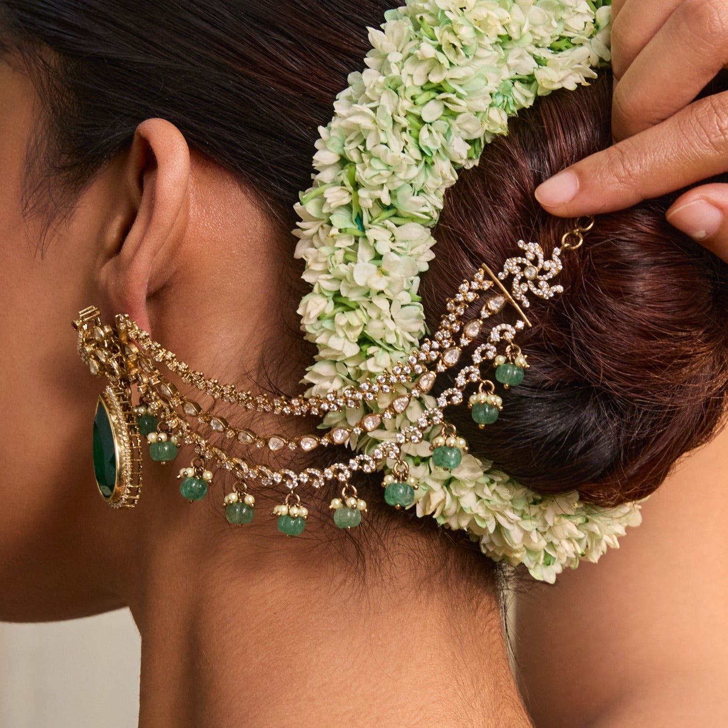 Earrings Aparaa Elegance Moissanite Silver Ear Chain