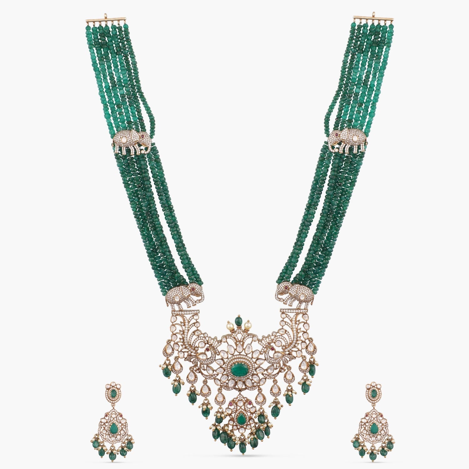 Necklaces Elephant Tassel Moissanite Silver Necklace Set