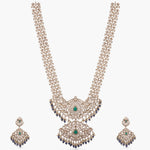 Necklaces Floral Classic Moissanite Silver Long Necklace Set