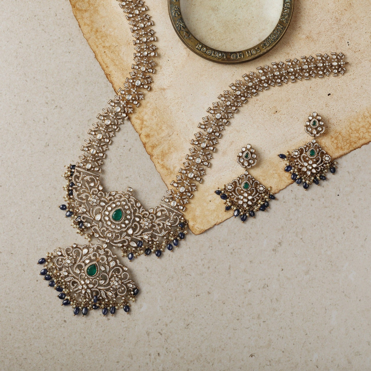 Necklaces Floral Classic Moissanite Silver Long Necklace Set