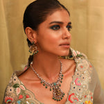 Parama Moissanite Silver Necklace Set