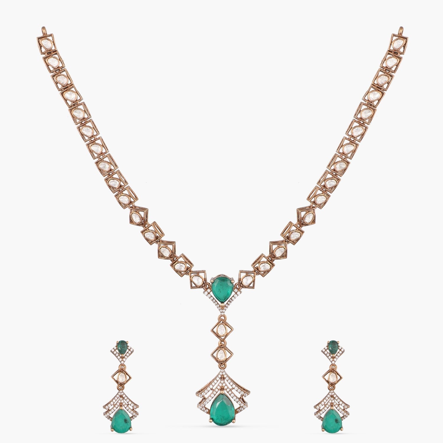 Necklaces Moissanite Classic Silver Necklace Set