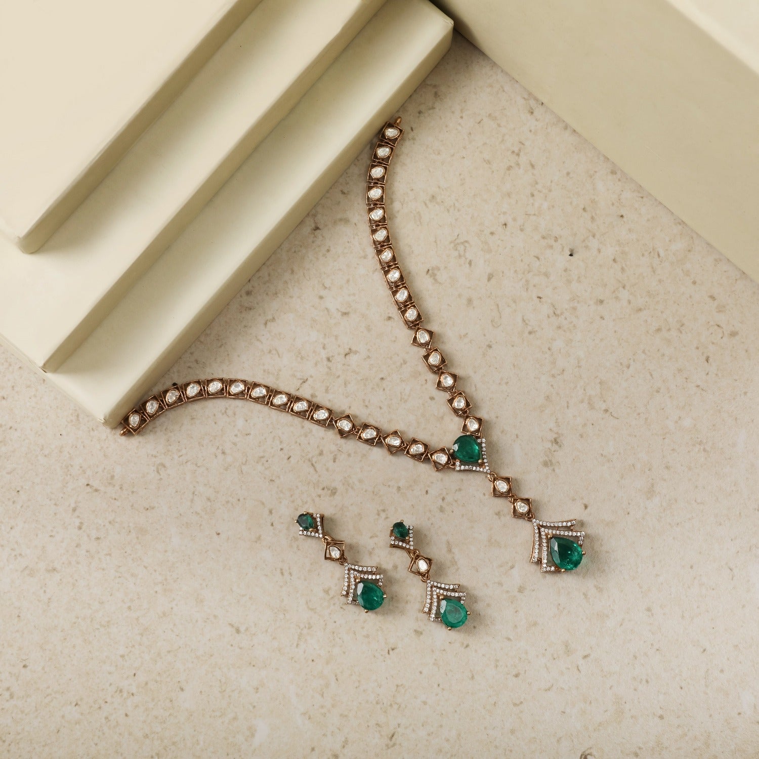 Necklaces Moissanite Classic Silver Necklace Set