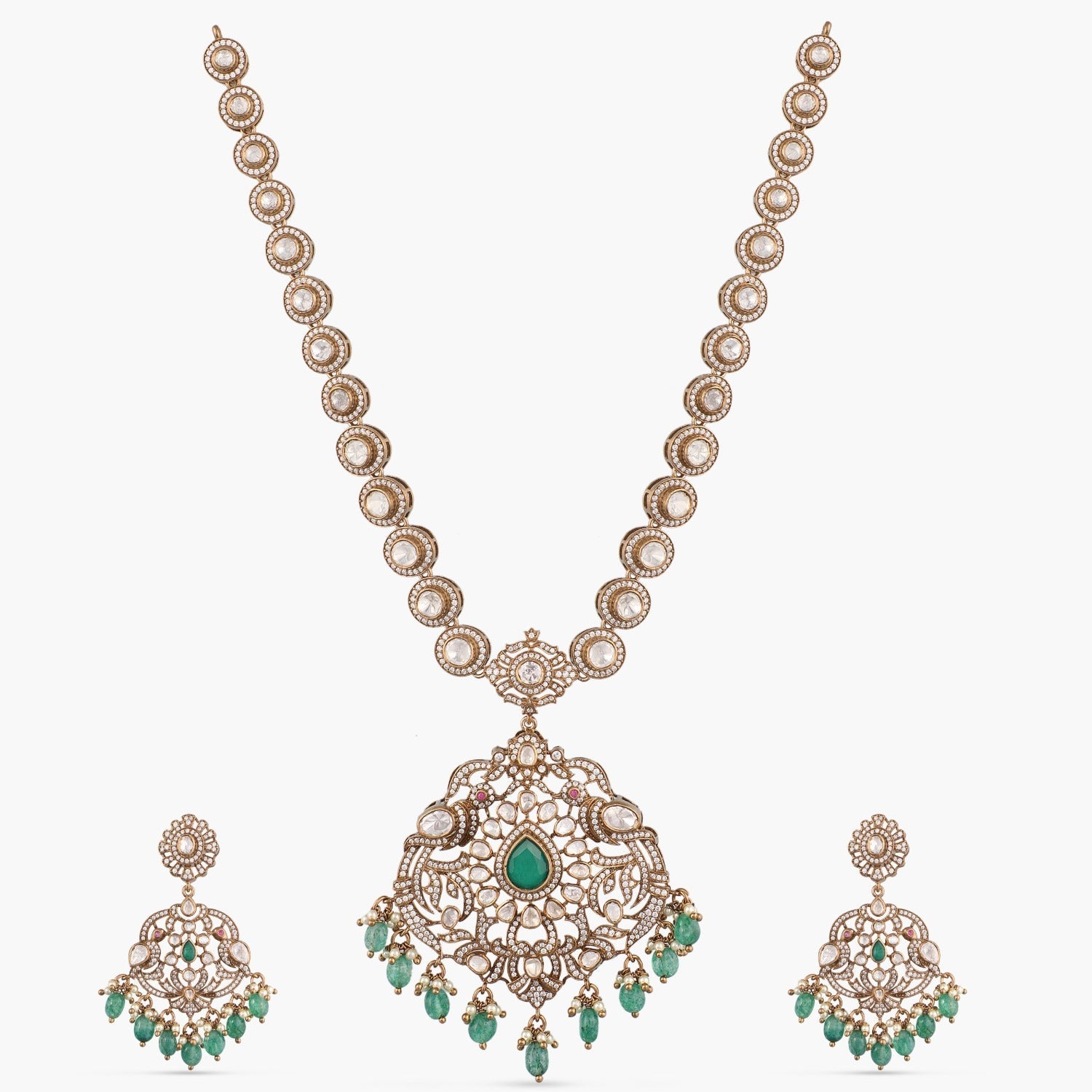 Necklaces Rasika Classic Moissanite Silver Necklace Set