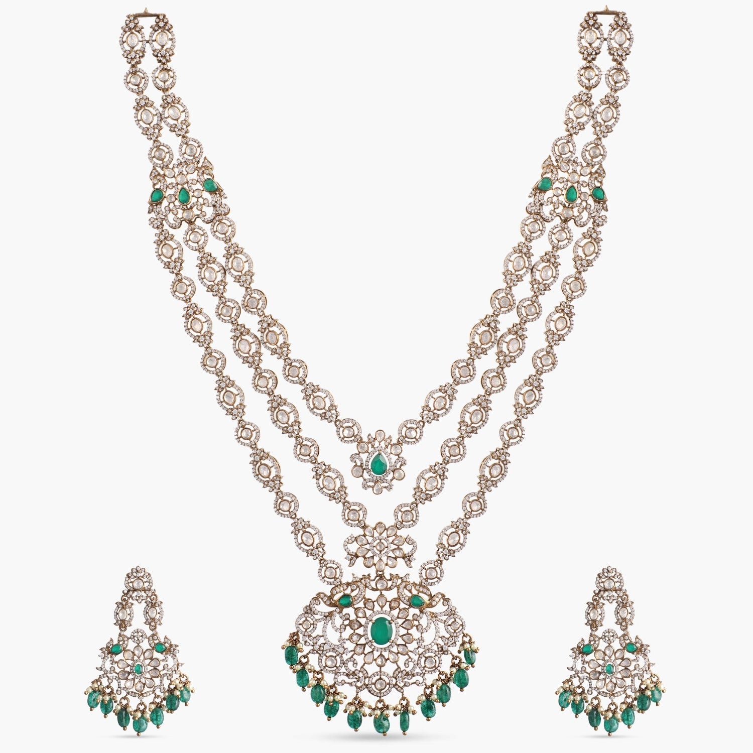 Necklaces Unnati Moissanite Silver Necklace Set