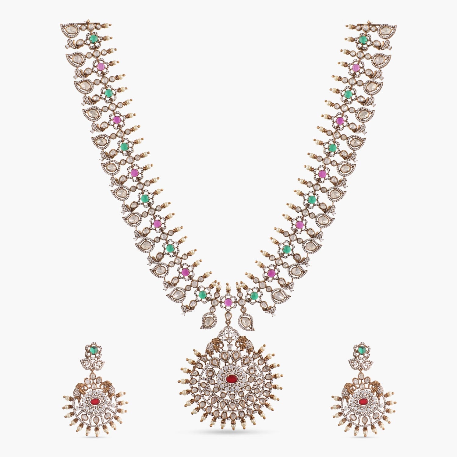 Sidhya Moissanite Silver Necklace Set