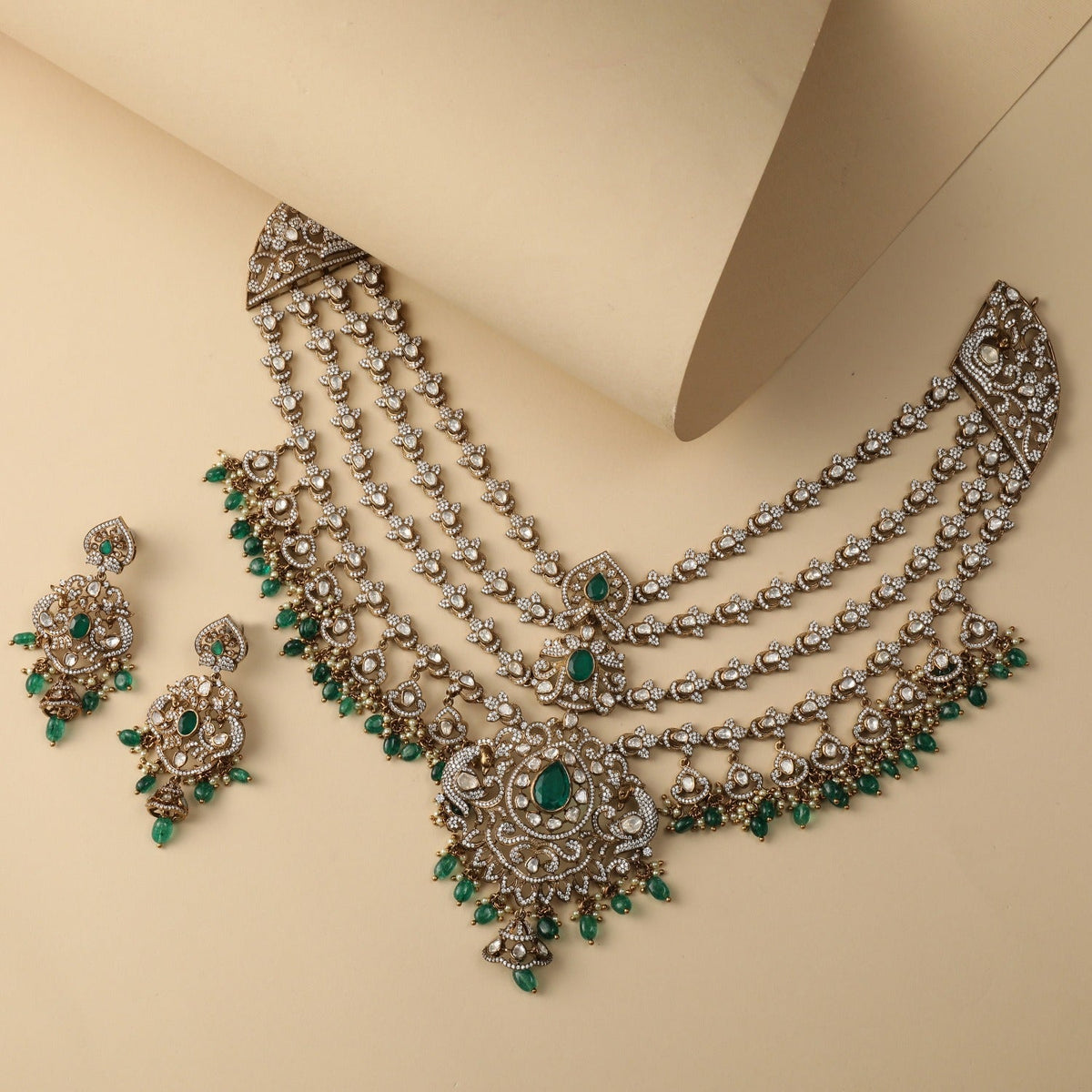 Necklaces Advaita Moissanite Silver Layered Necklace Set