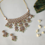 Floral Adorns  Silver Moissanite Choker Necklace 