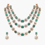 Necklaces Radiant Floral Moissanite Silver Necklace Set