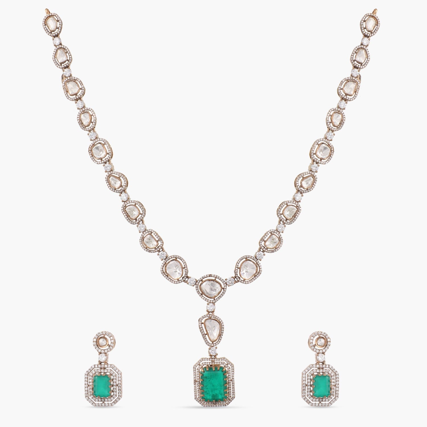 Necklaces Cascading Brilliance Moissanite Silver Necklace Set