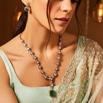 Necklaces Cascading Brilliance Moissanite Silver Necklace Set