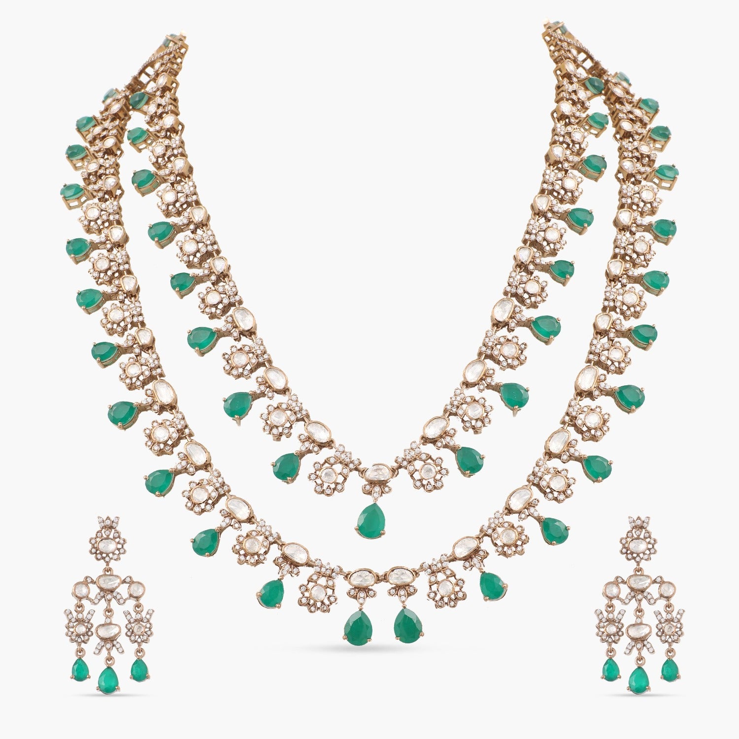 Necklaces Antara Moissanite Silver Layered Necklace Set